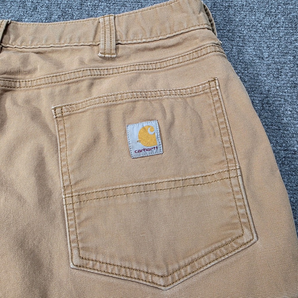 Carhartt Relaxed Fit Work Pants Tan Khaki Mens Size 40x32 BN2517 M Rugged Flex‎